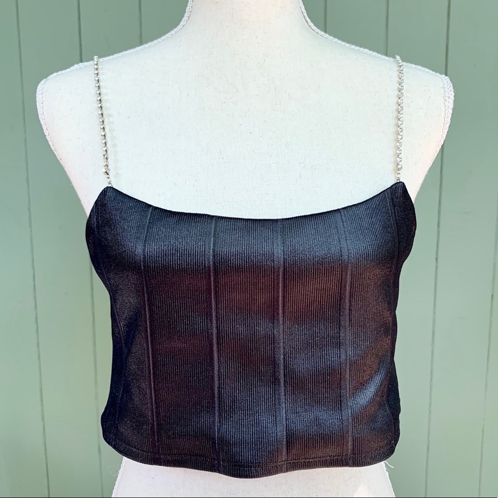 NWOT Topshop Diamanté Rhinestone Bralette Crop Top - Picture 2 of 8